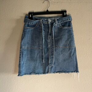 Papaya denim skirt with tie